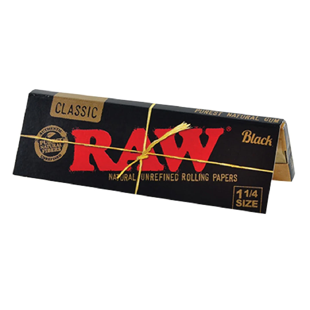 Raw Classic Natural Unrefined Rolling Paper Black - Small